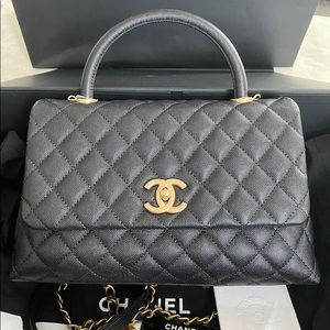 chanel classic handbolsa caviar